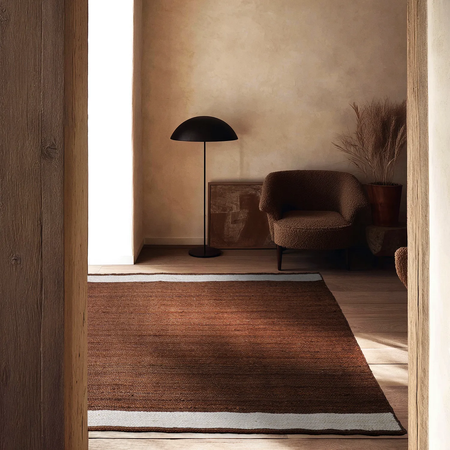 Juteteppich - Senaki (braun/weiß)