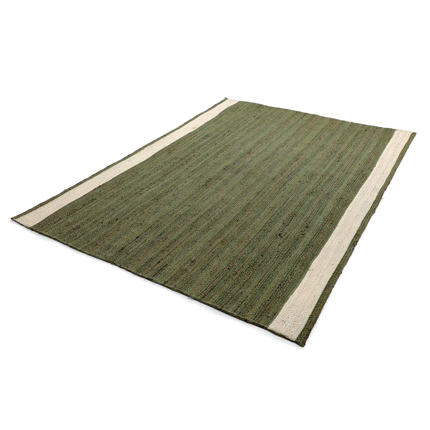 Tapis chanvre - Senaki (vert militaire/blanc)