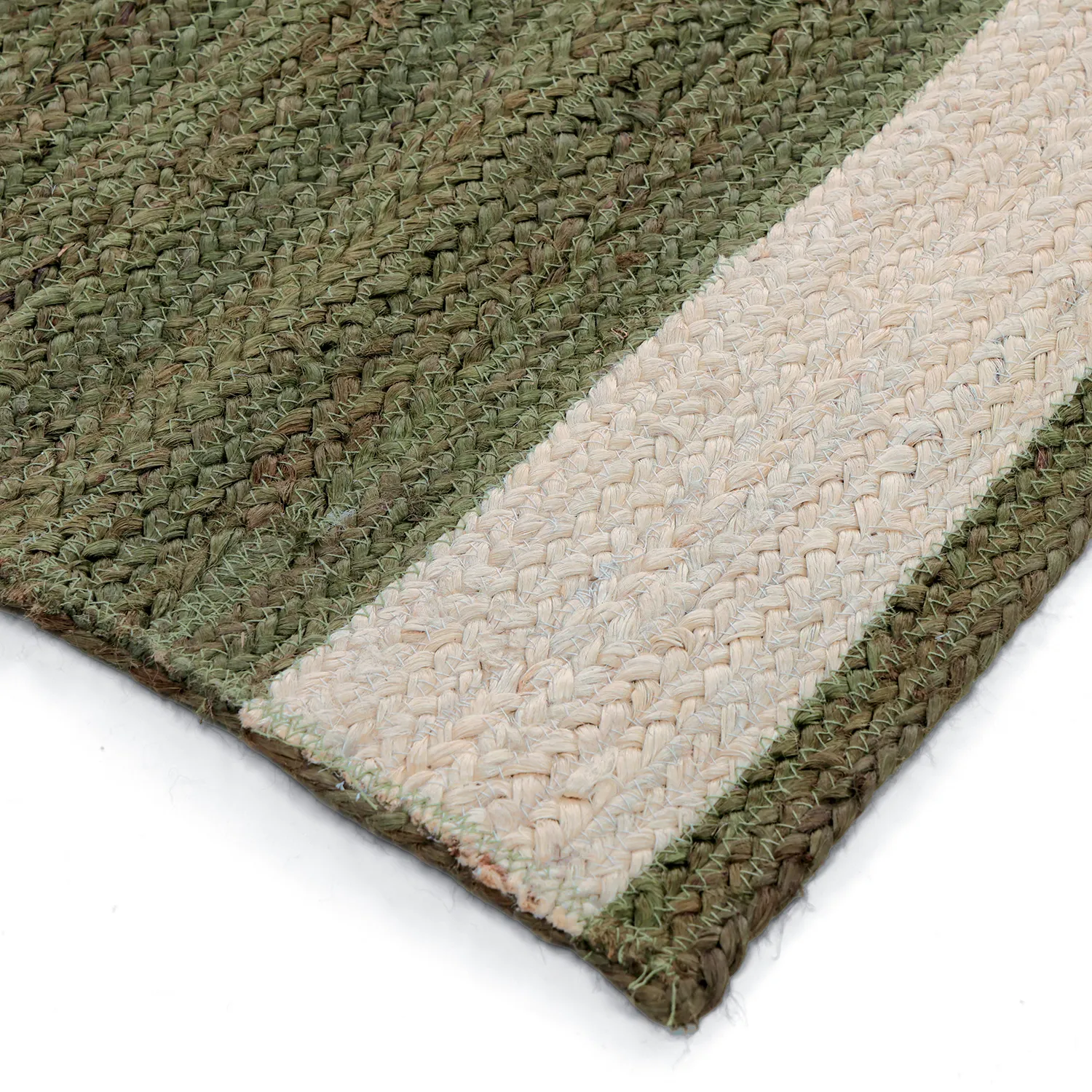 Tapis chanvre - Senaki (vert militaire/blanc)
