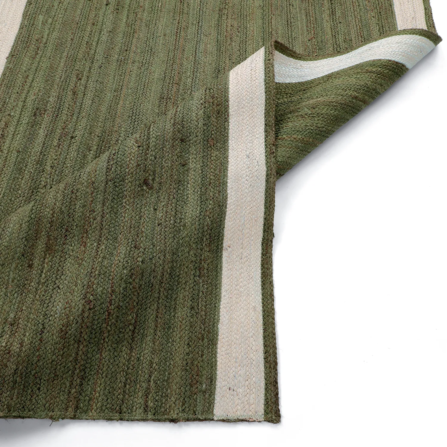 Tapis chanvre - Senaki (vert militaire/blanc)