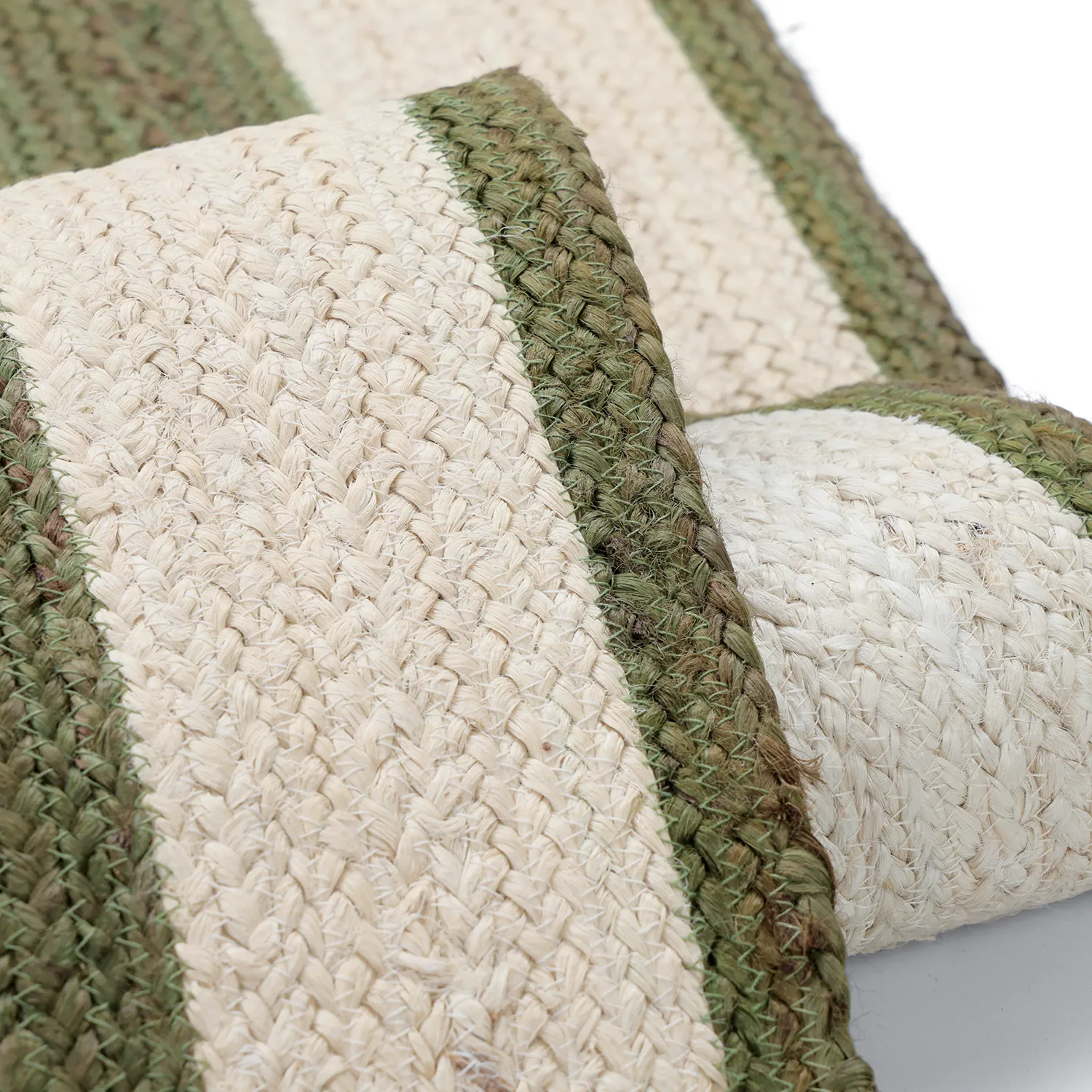 Tapis chanvre - Senaki (vert militaire/blanc)