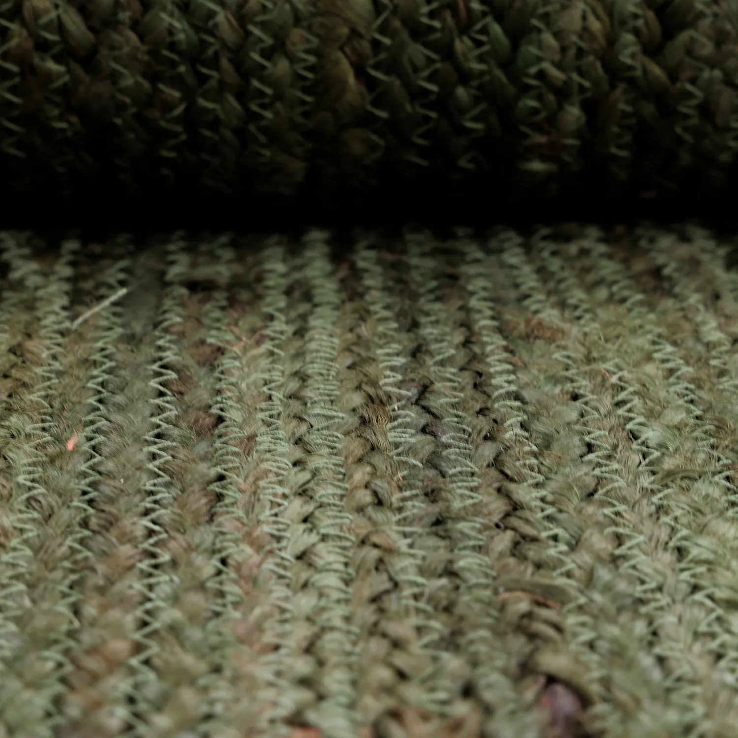 Tapis chanvre - Senaki (vert militaire/blanc)