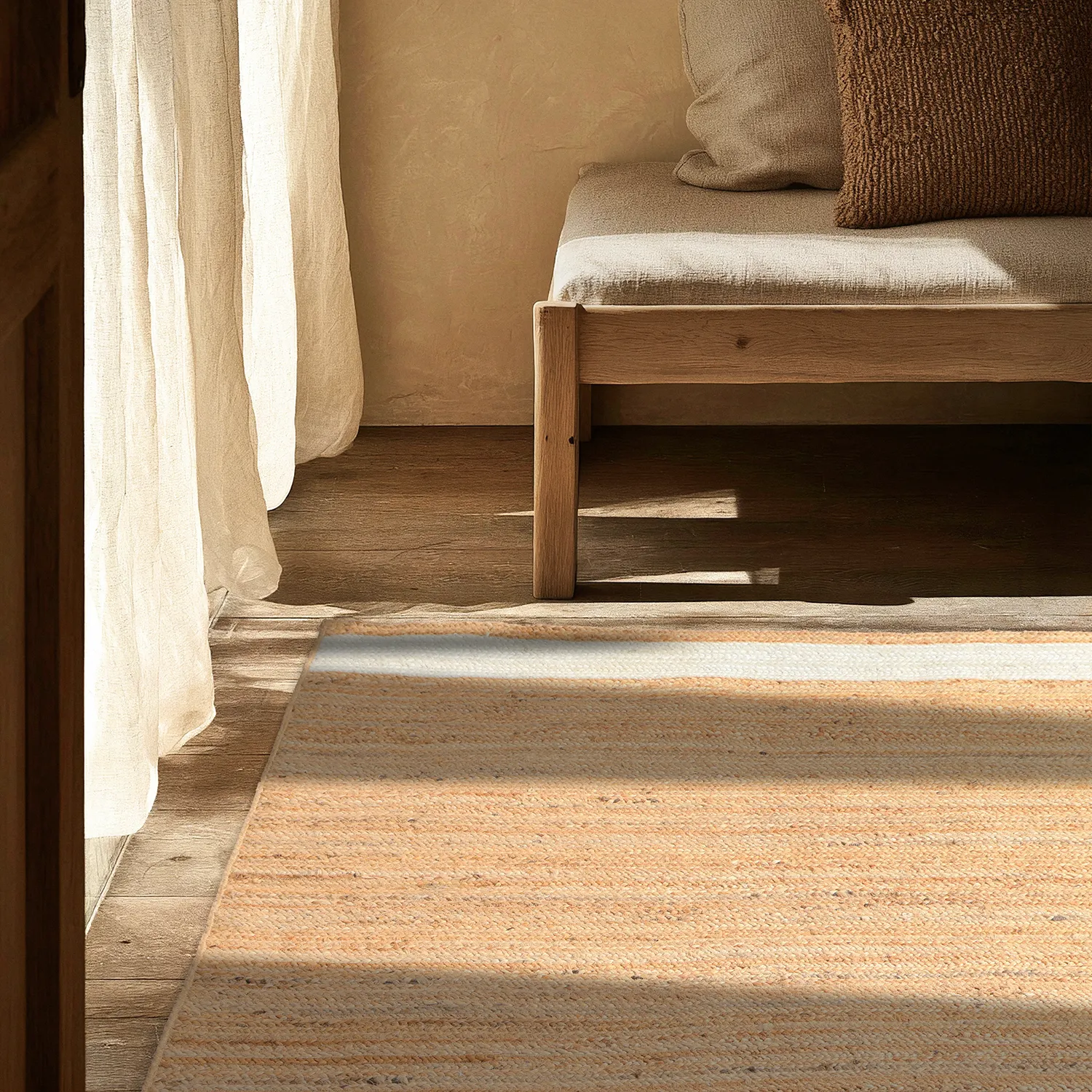 Juteteppich - Senaki (natur/weiß)