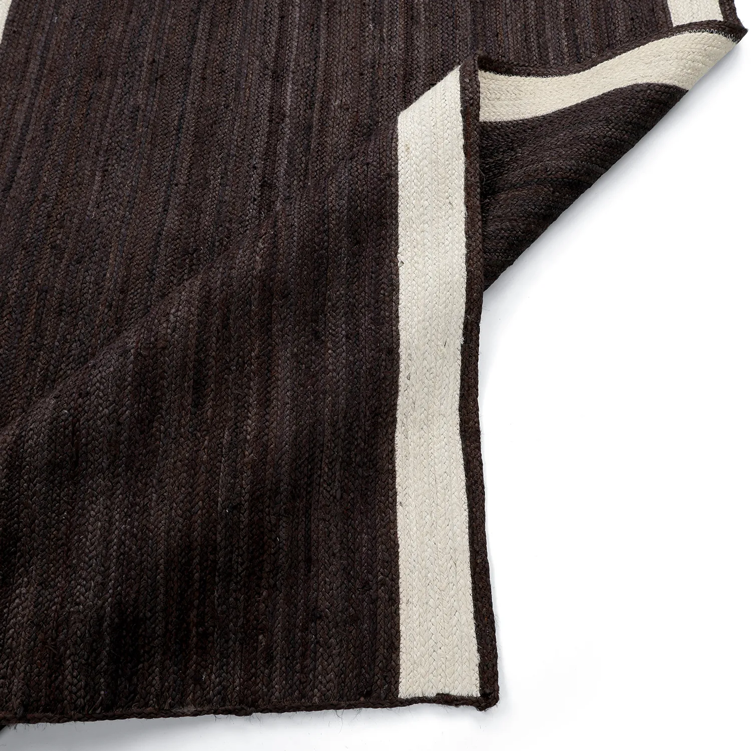 Juteteppich - Senaki (dunkles taupe/weiß)