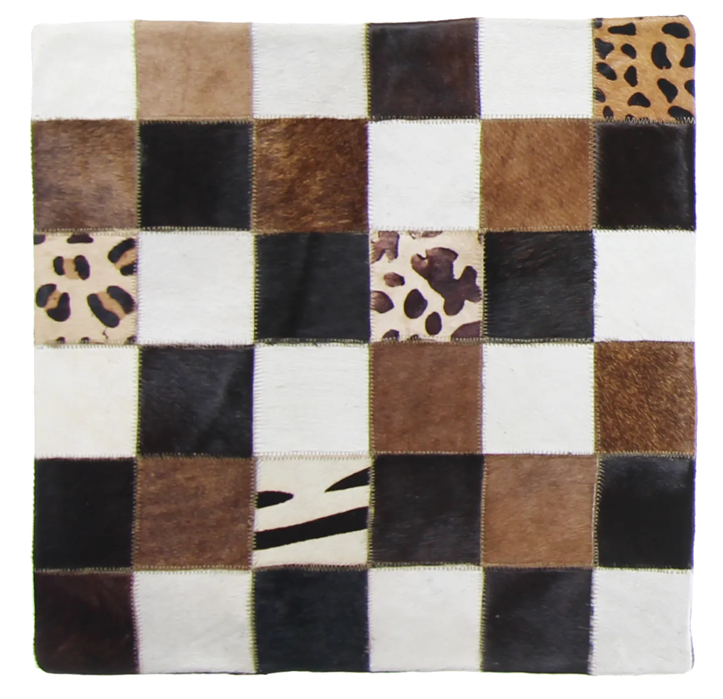 Housse de coussin en cuir bovin 45 x 45 cm