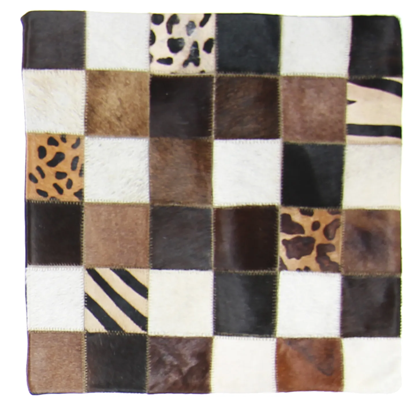 Housse de coussin en cuir bovin 45 x 45 cm