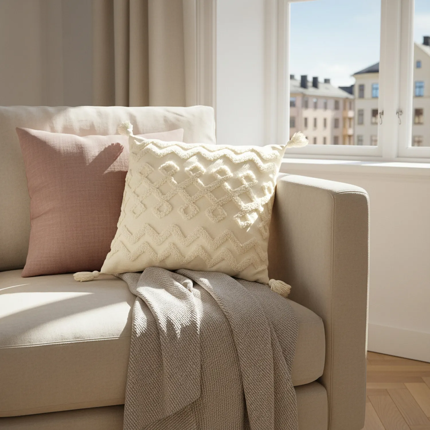 Kissenbezug - Doria (cremefarben)