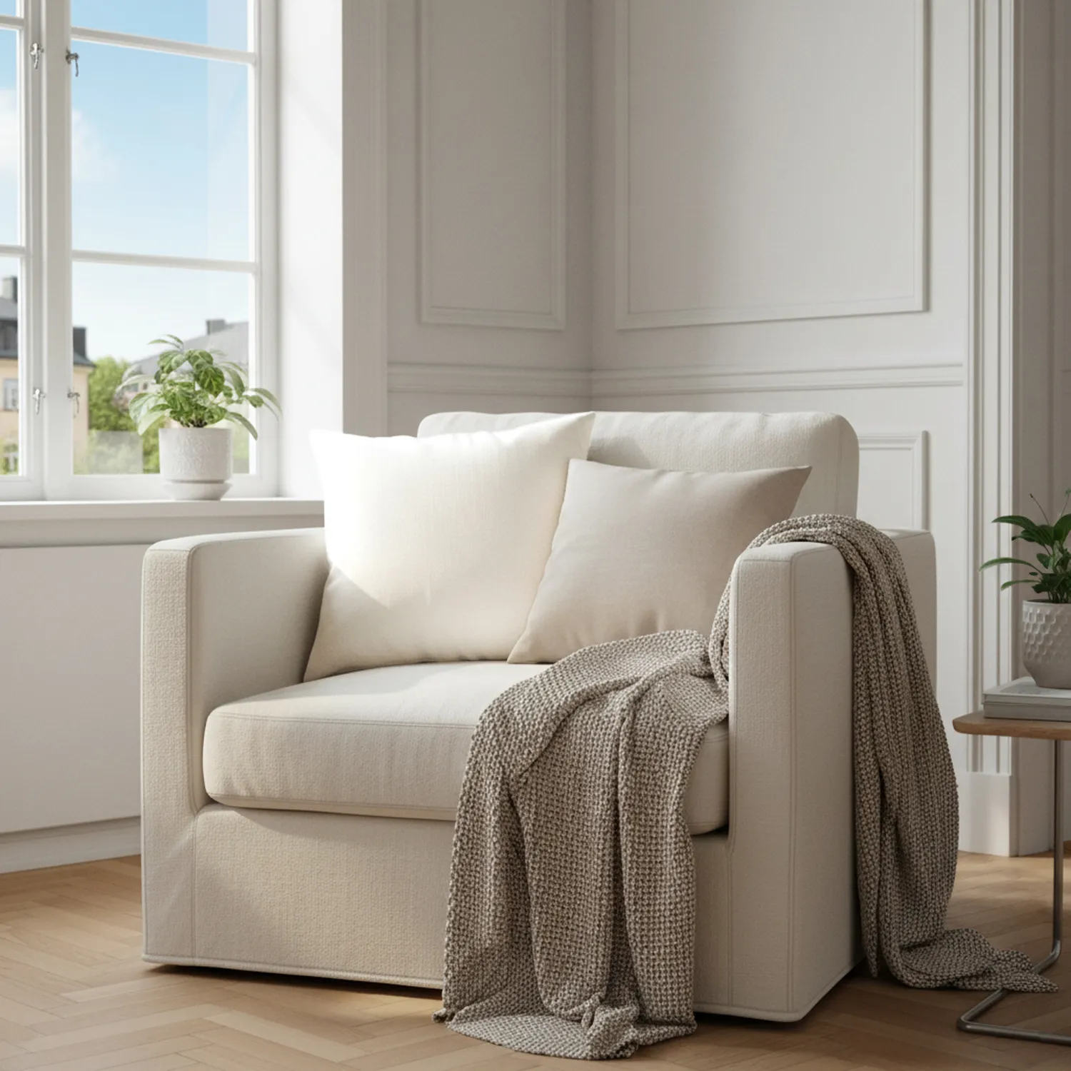 Housse de coussin - Luana (blanc)