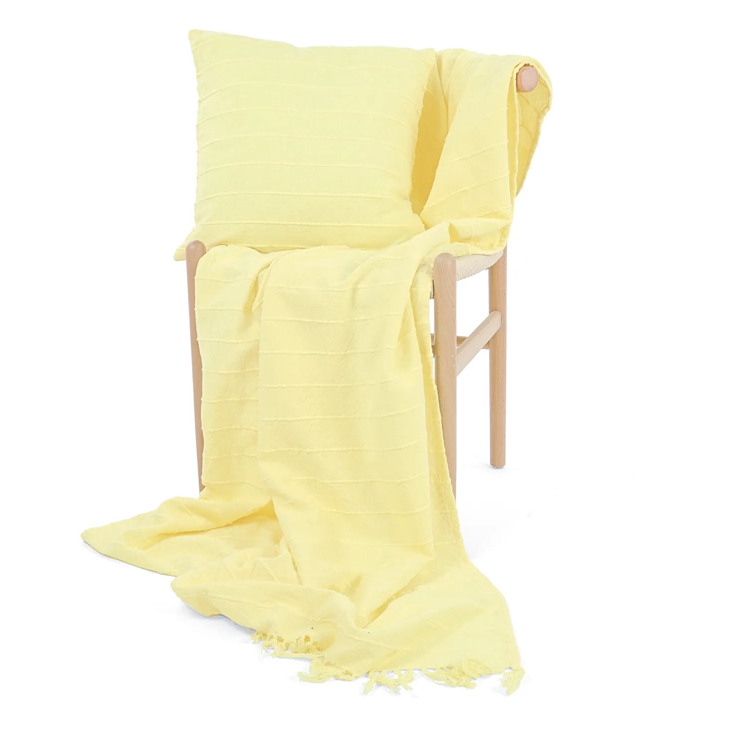 Taie d'oreiller - Nalani cotton cushion cover (jaune clair)