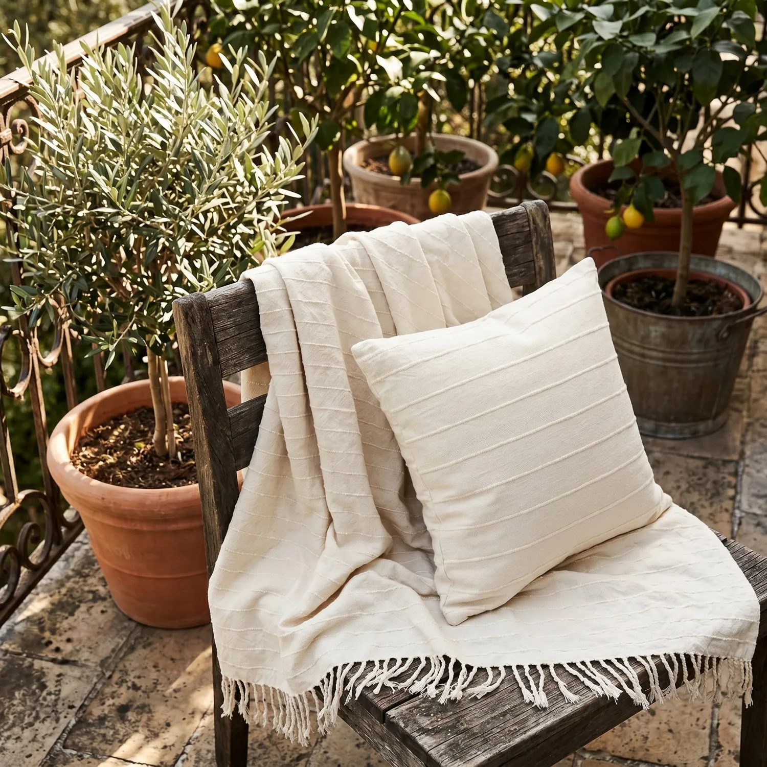 Decken - Nalani cotton throw (creme)