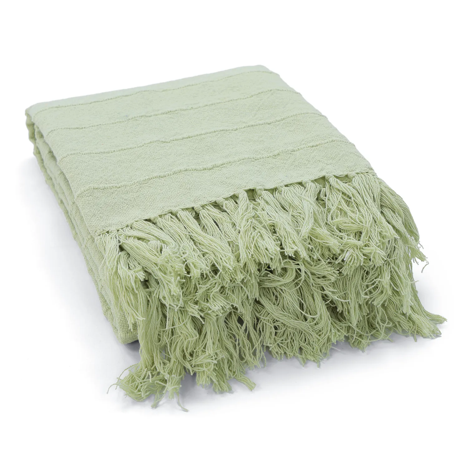 Decken - Nalani cotton throw (hellgrün)