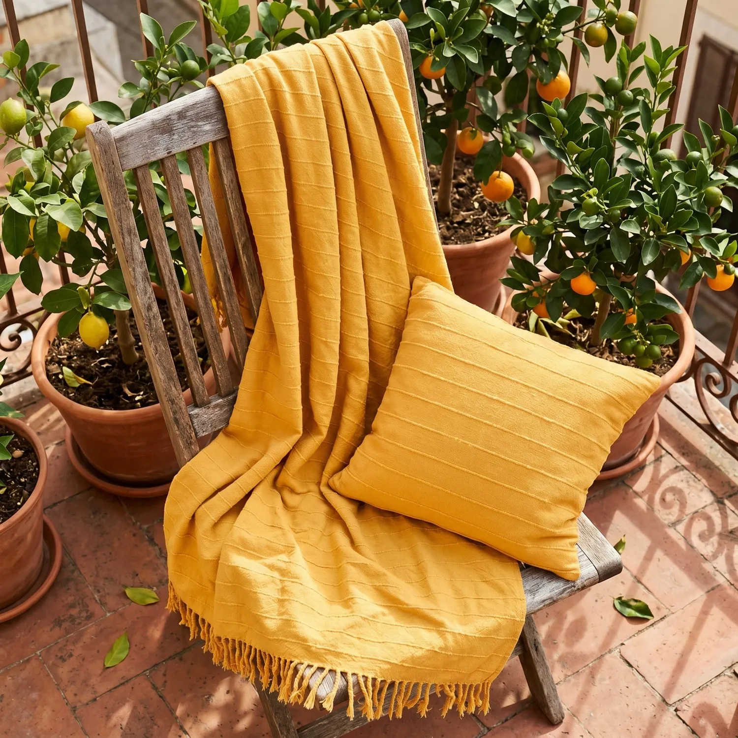 Decken - Nalani cotton throw (orange)