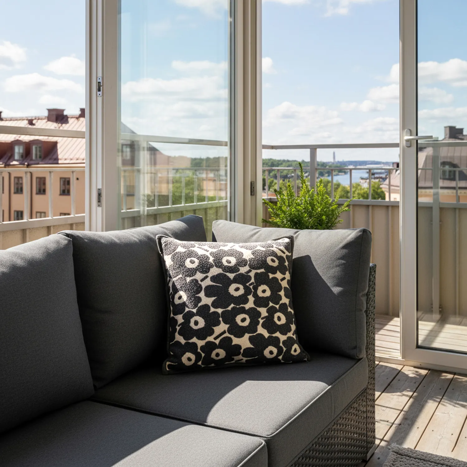 Kissenbezug - Onsala (schwarz/weiß)