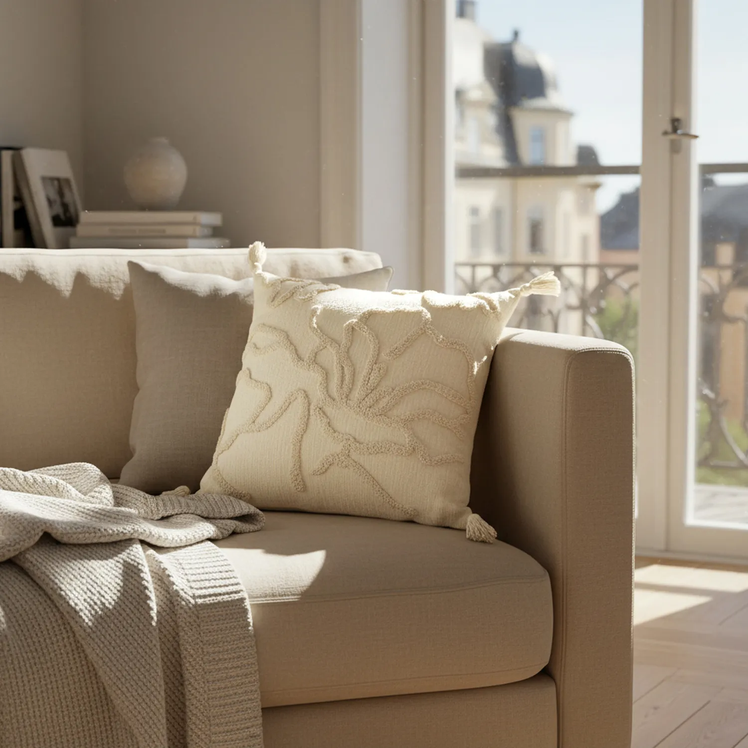 Kissenbezug - Roslyn (cremefarben)