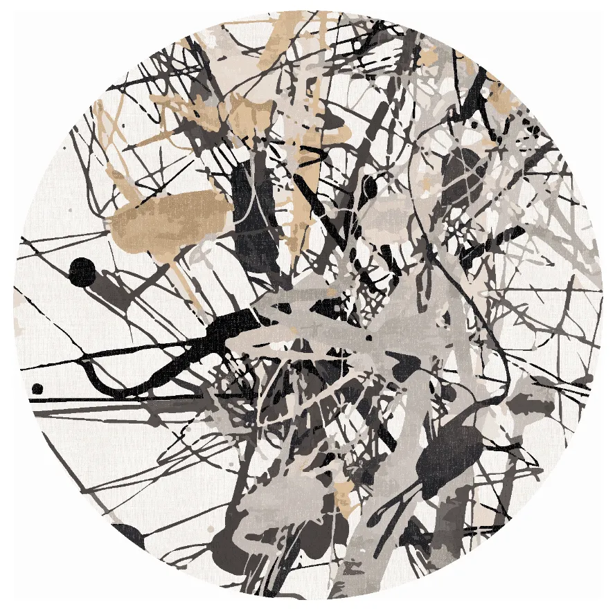 Rund Teppich - Lawrance (grau/weiß)