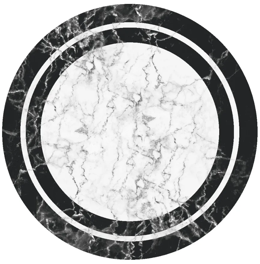 Tapis rond - Amaliada (noir/blanc)
