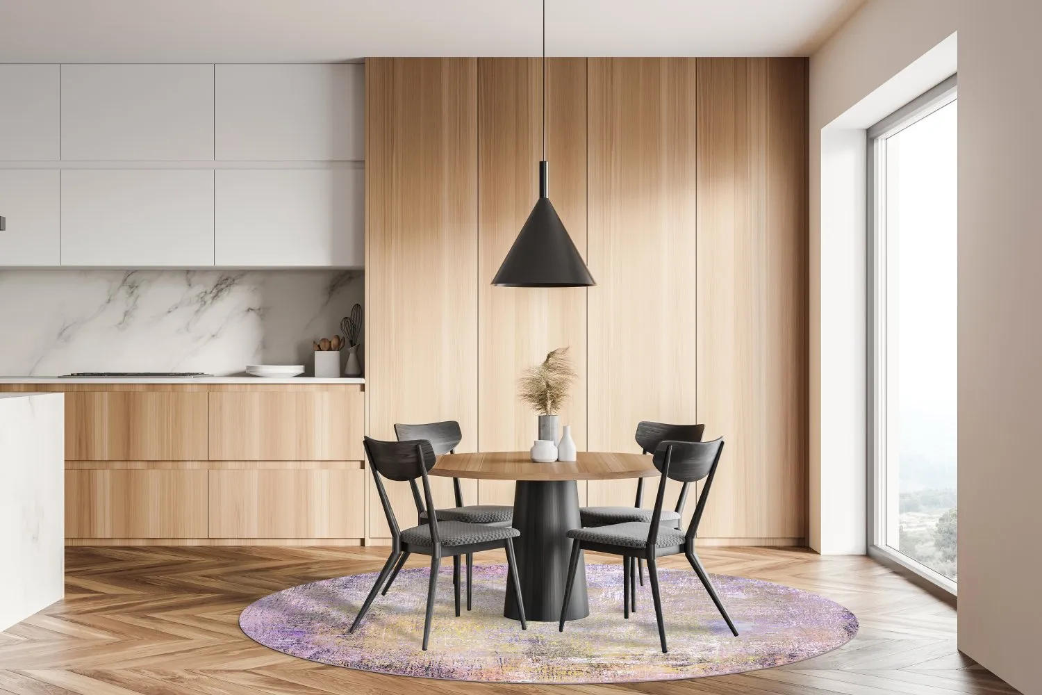 Rund Teppich - Loures (violett)