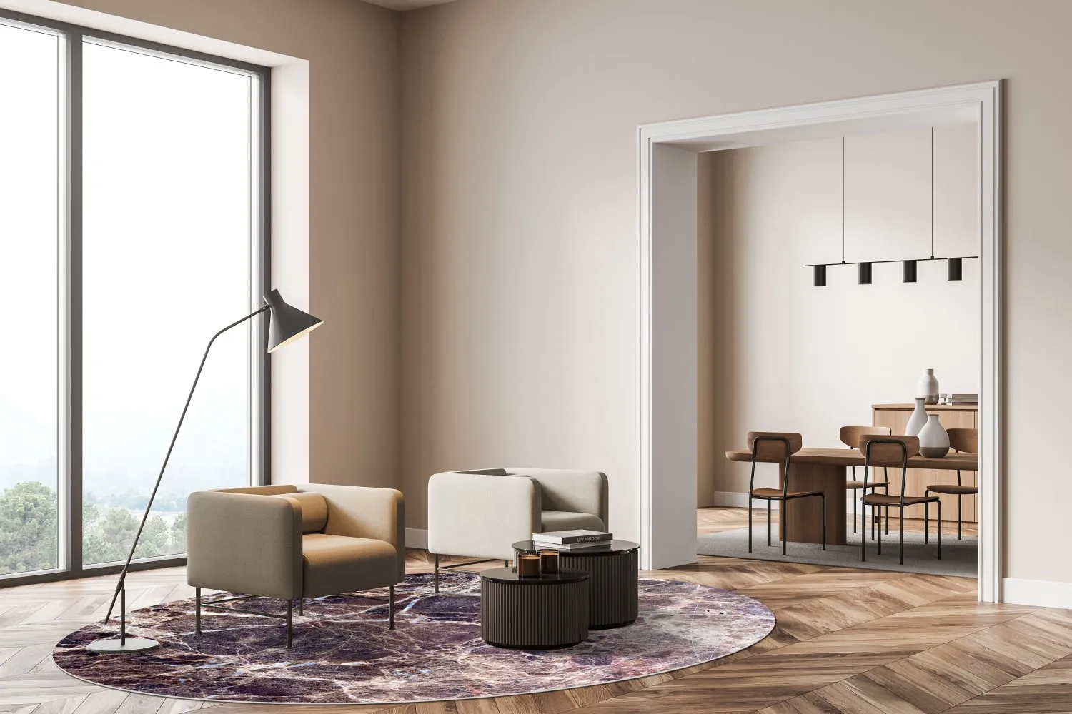 Rund Teppich - Sines (violett)