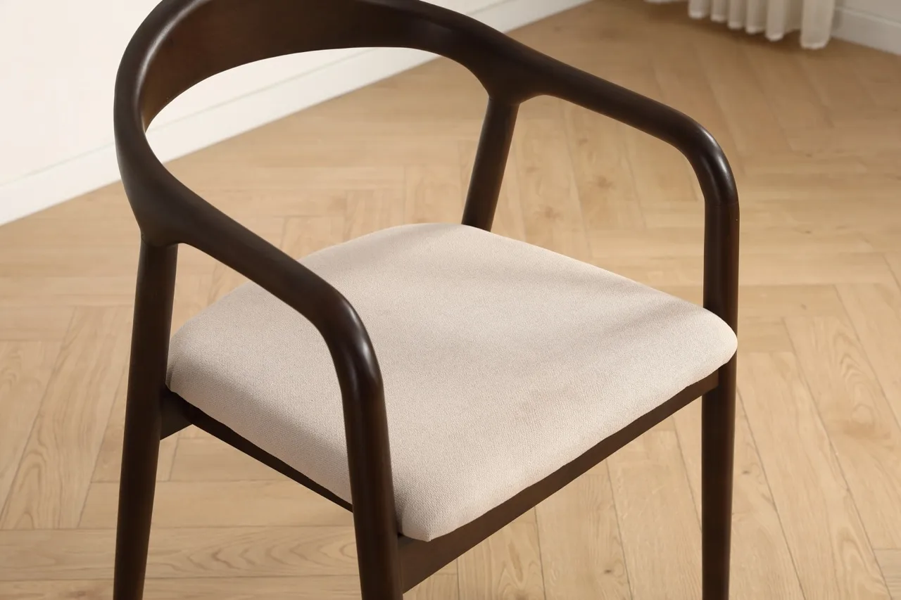Armlehnstuhl - Aspa (dunkelbraun/beige) - 2 Stck.