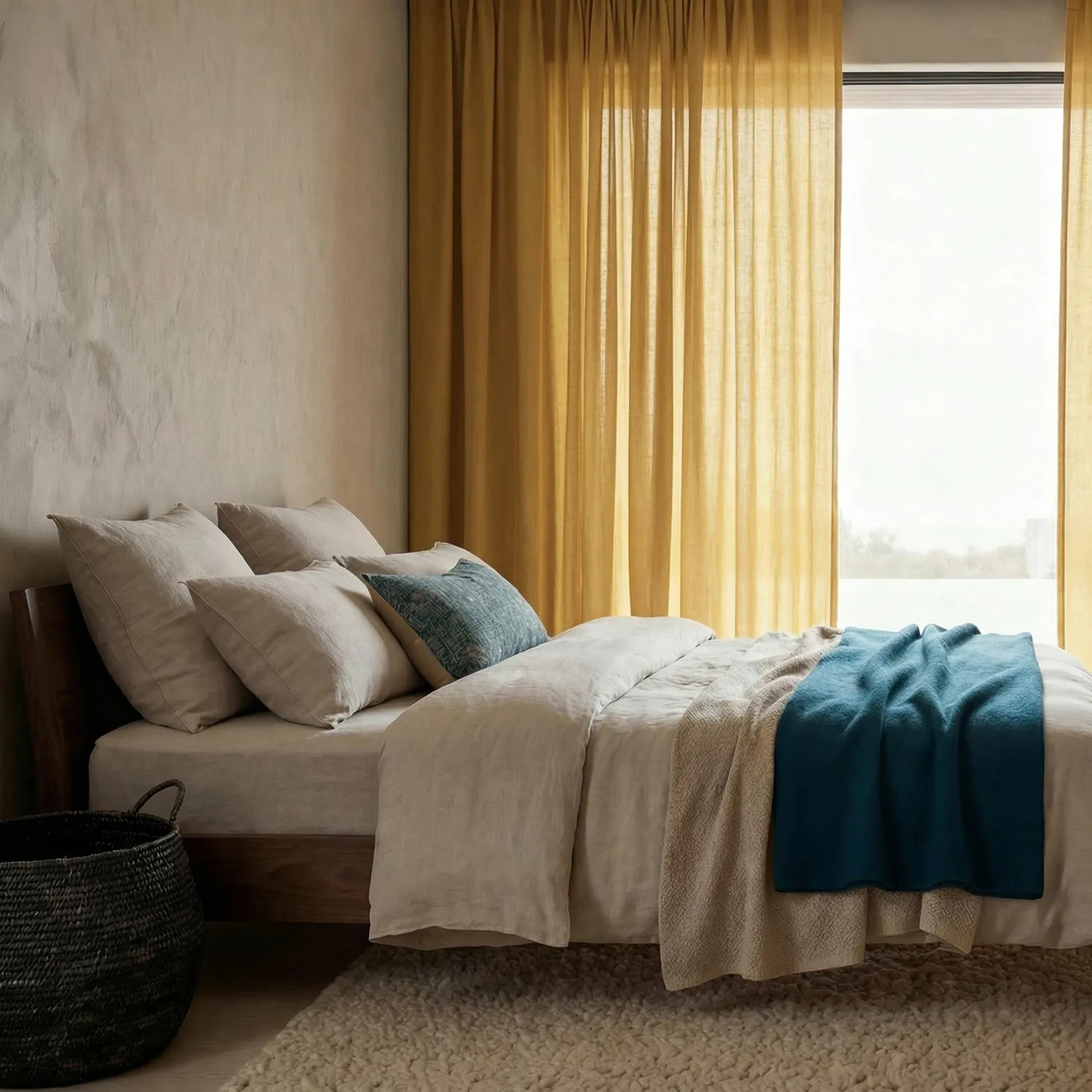 Rideaux Lot de 2 - Rideau mélange lin Lumira (ocre)