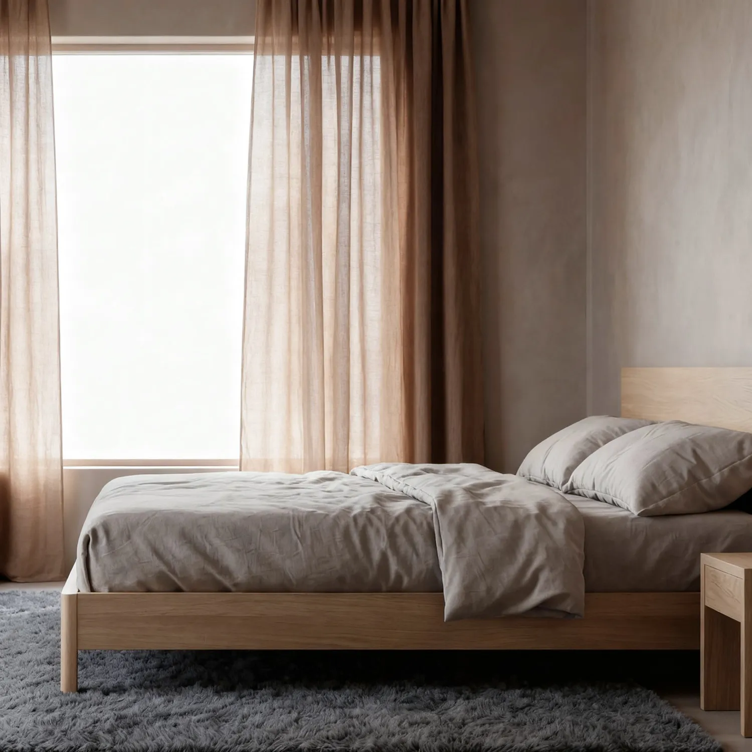 Rideaux Lot de 2 - Rideau mélange lin Lumira (marron foncé)