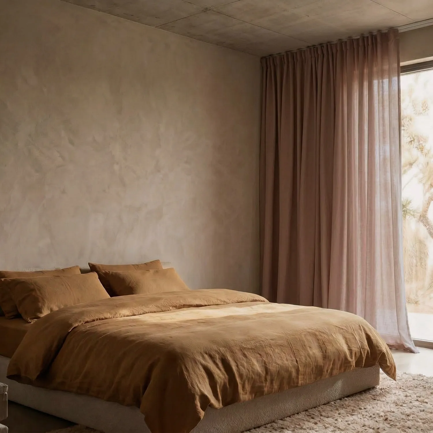 Rideaux Lot de 2 - Rideau mélange lin Lumira (marron foncé)