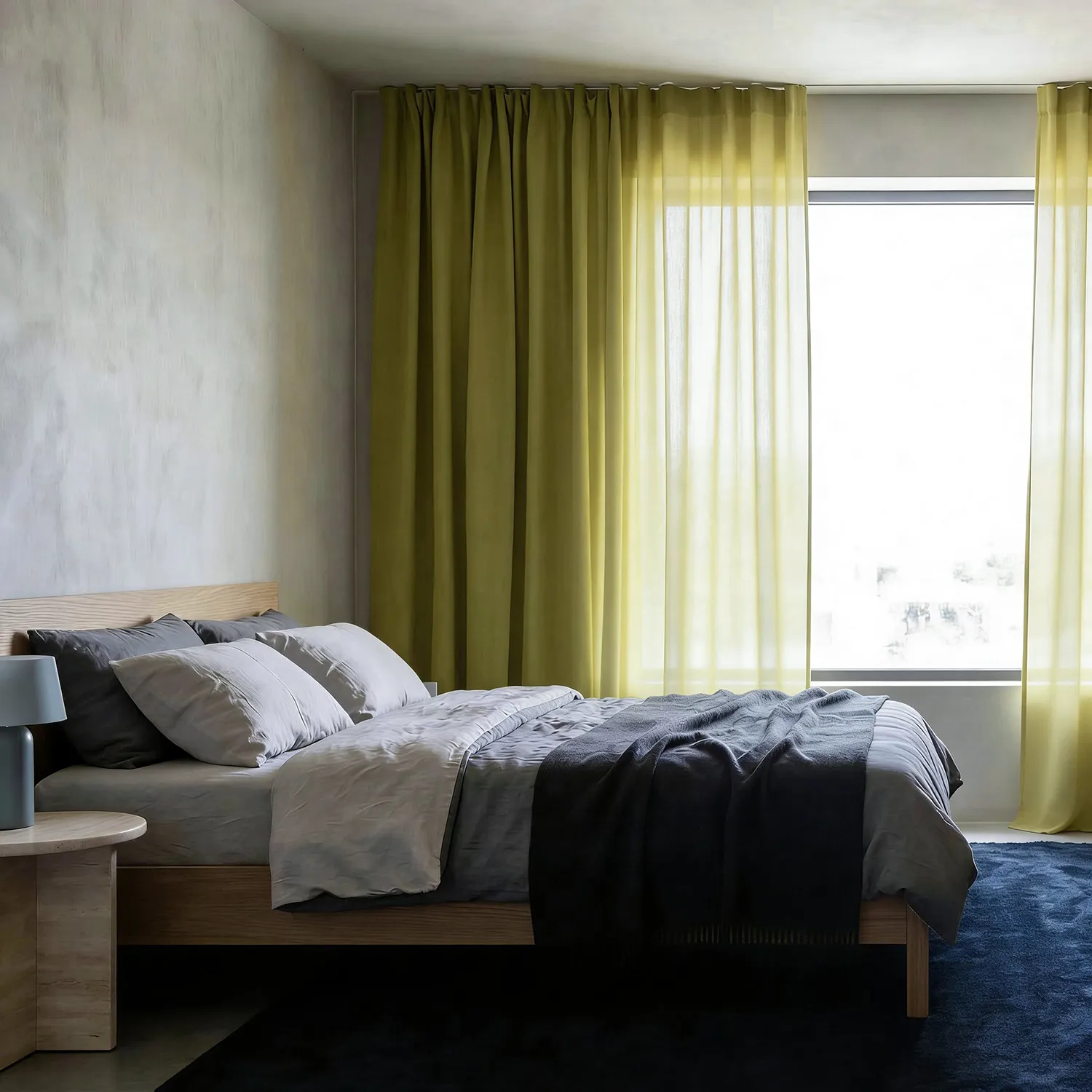 Rideaux Lot de 2 - Rideau mélange lin Lumira (vert)