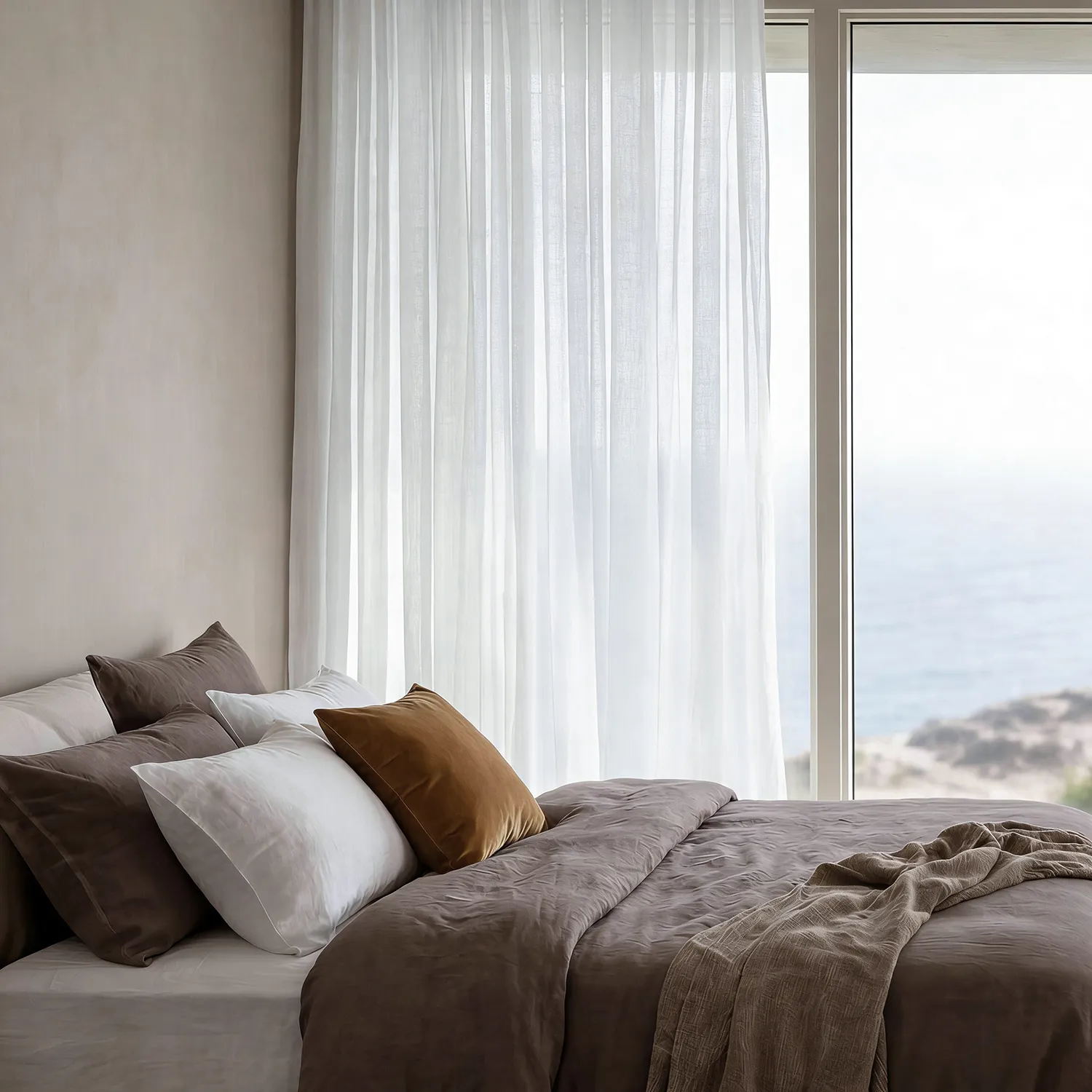 Vorhänge 2er-Pack - Leinenmischvorhang Lumira (weiß)