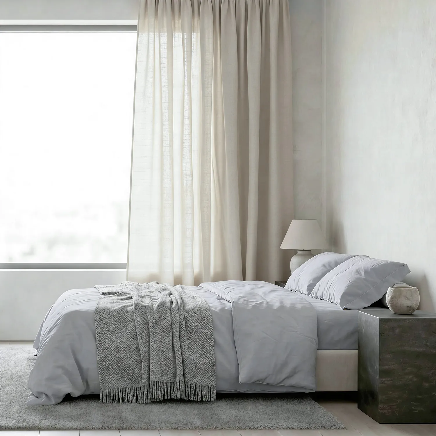 Vorhänge 2er-Pack - Leinenmischvorhang Lumira (weiß)