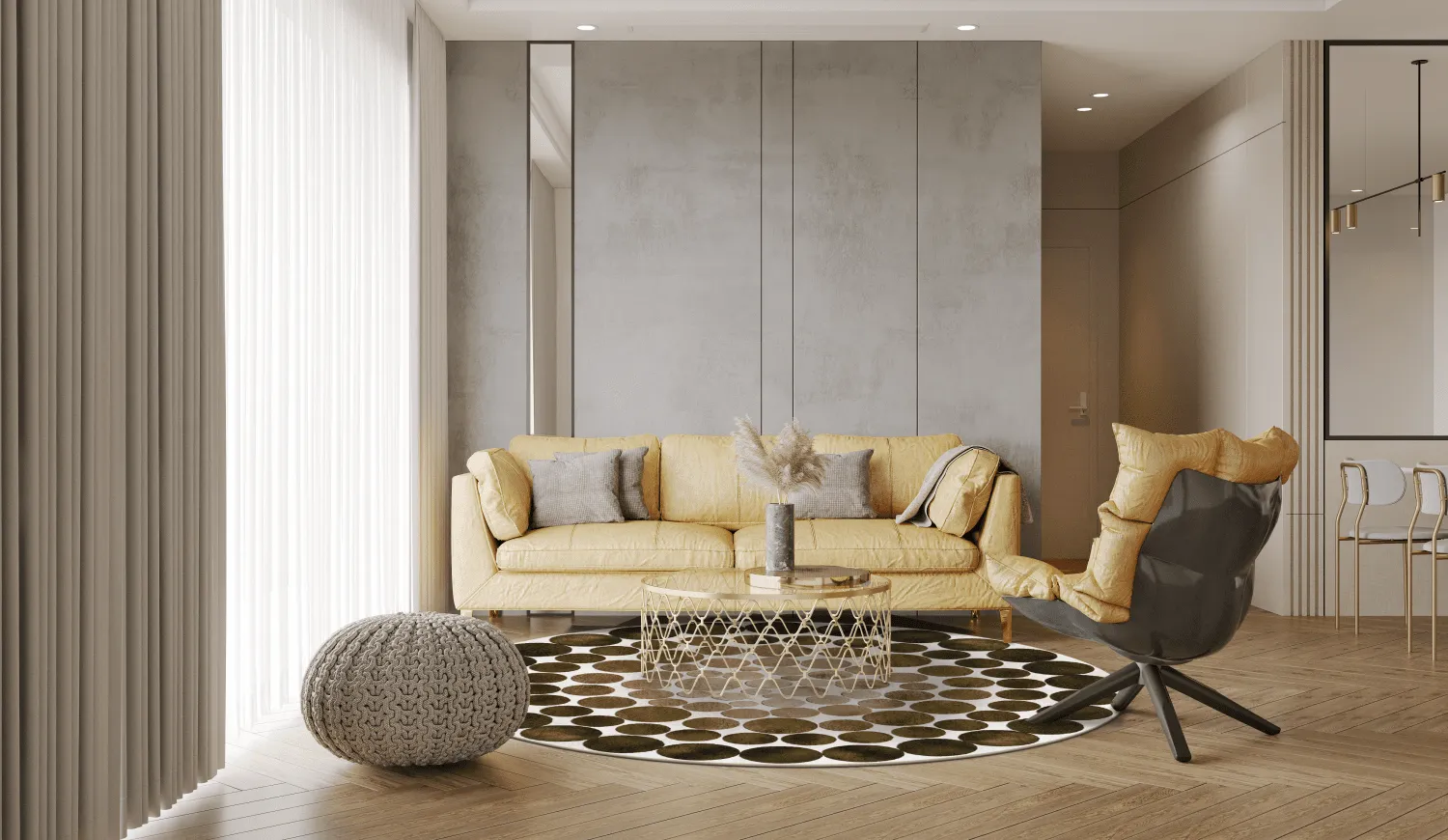 Rund Teppich - Marineo (braun/grün)