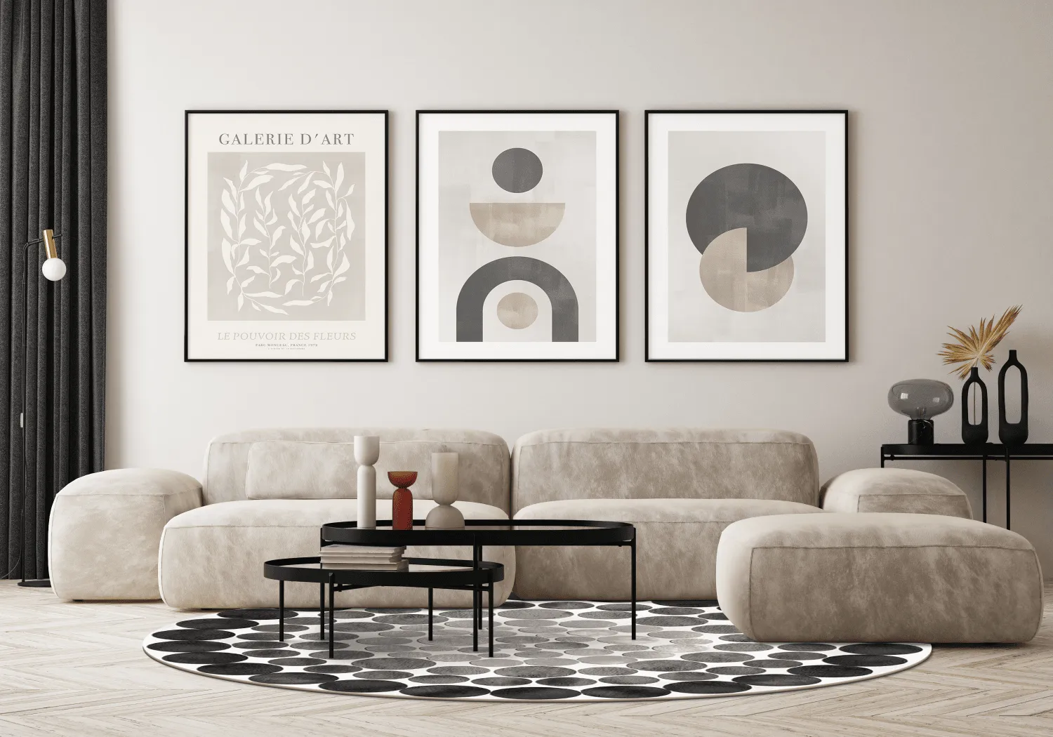 Rund Teppich - Marineo (grau)