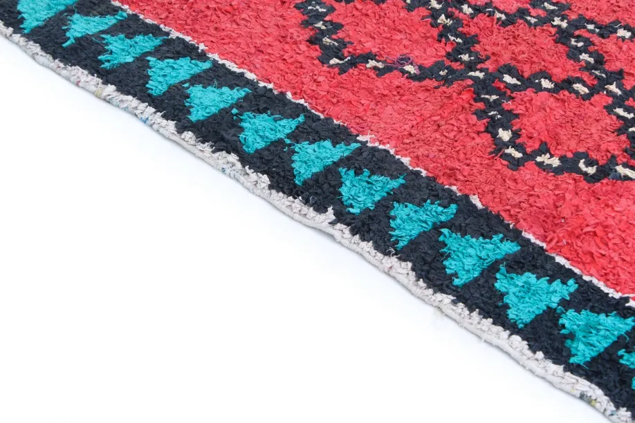 Marokkanische Berber Teppich Boucherouite 370 x 170 cm