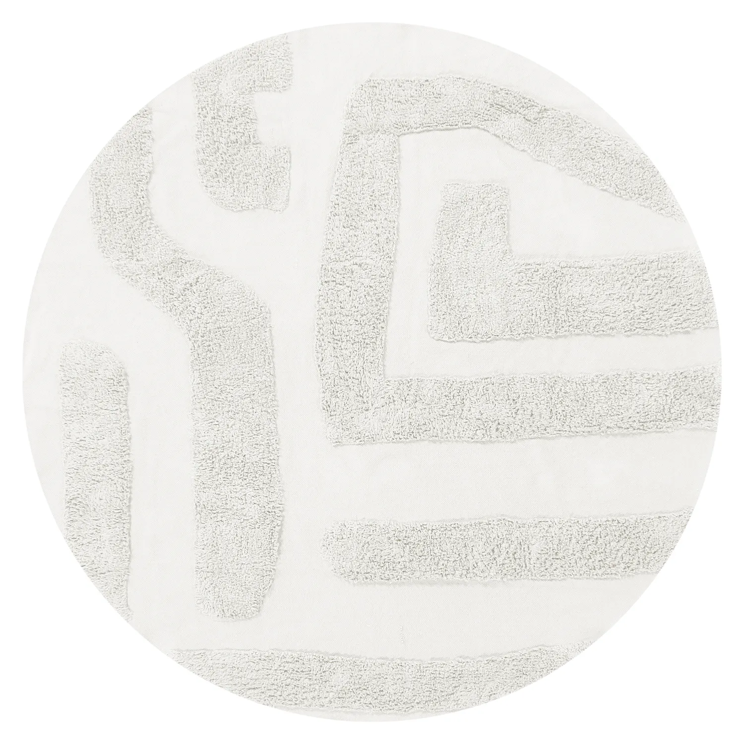 Tapis rond - Alexa Natural Cotton Shaggy (blanc cassé)