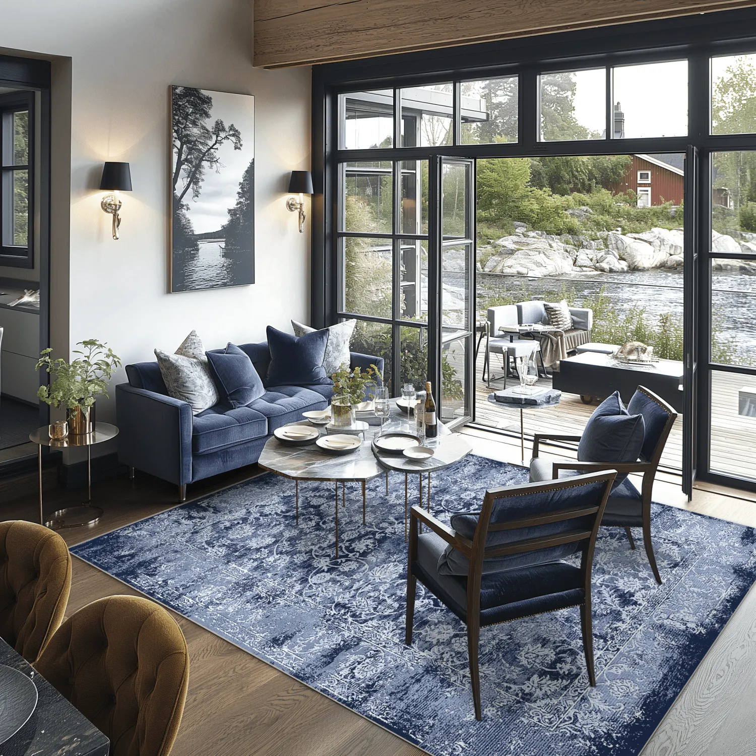 Tapis Wilton - Amaya (bleu)