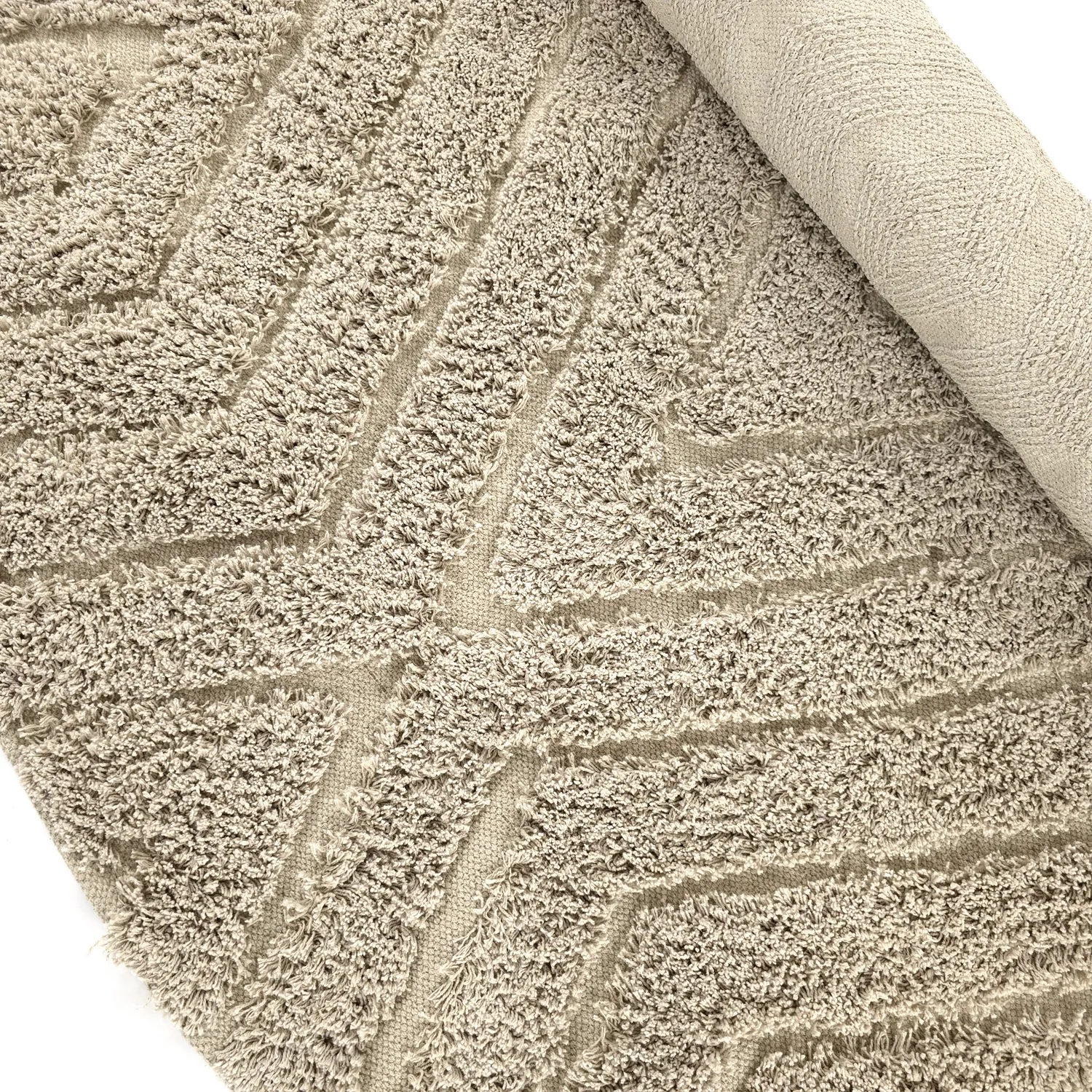 Runde Teppiche - Amberley Natural Cotton Shaggy (beige)