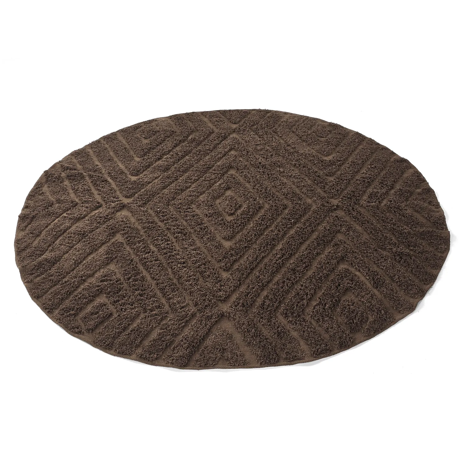 Runde Teppiche - Amberley Natural Cotton Shaggy (braun)