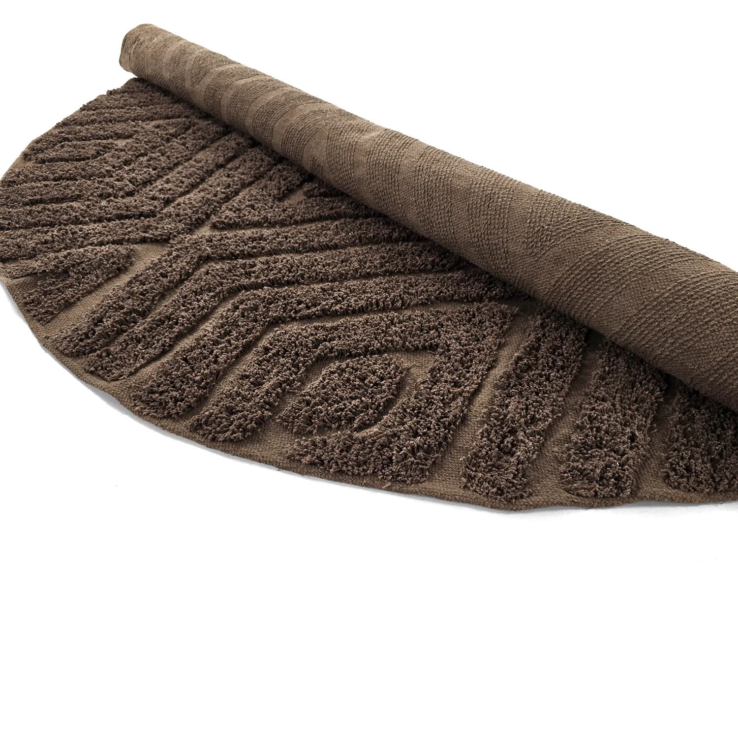 Runde Teppiche - Amberley Natural Cotton Shaggy (braun)