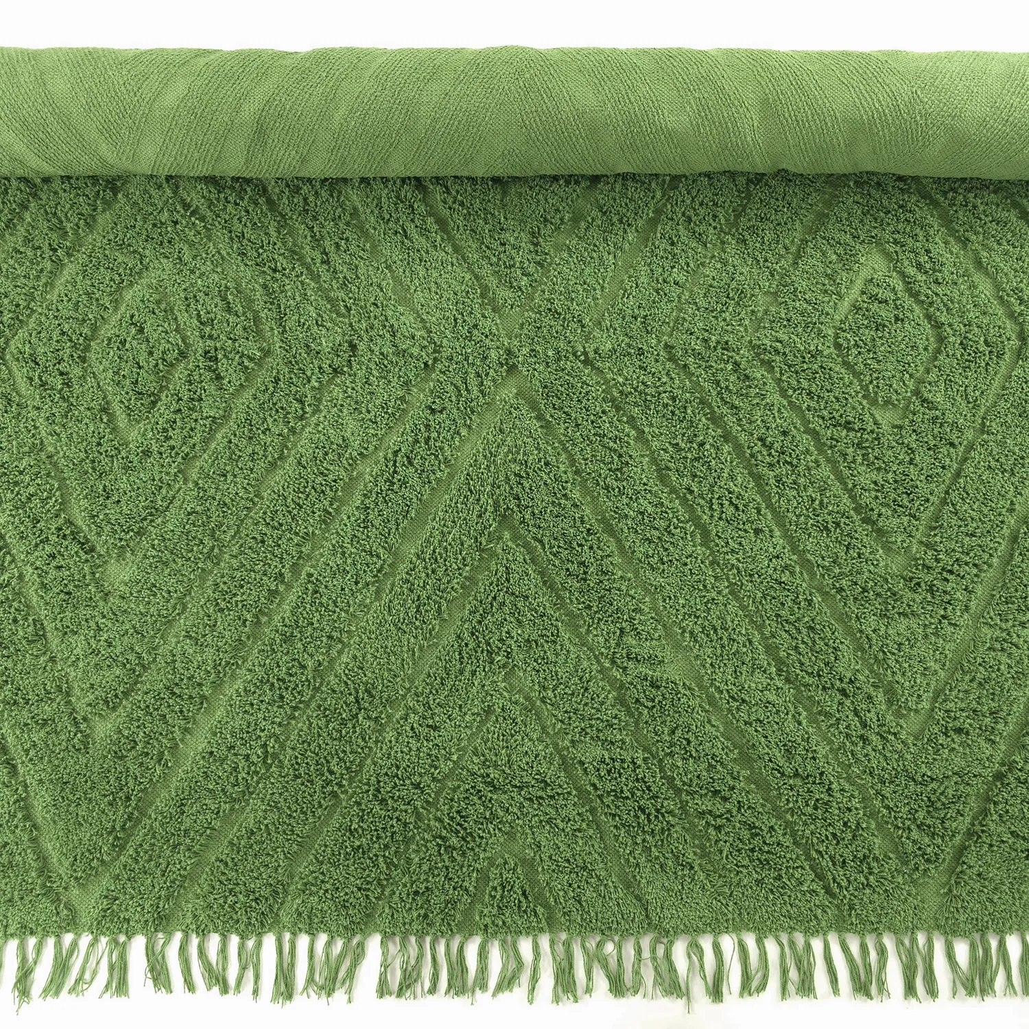 Hochflorteppiche - Amberley Natural Cotton Shaggy (grün)