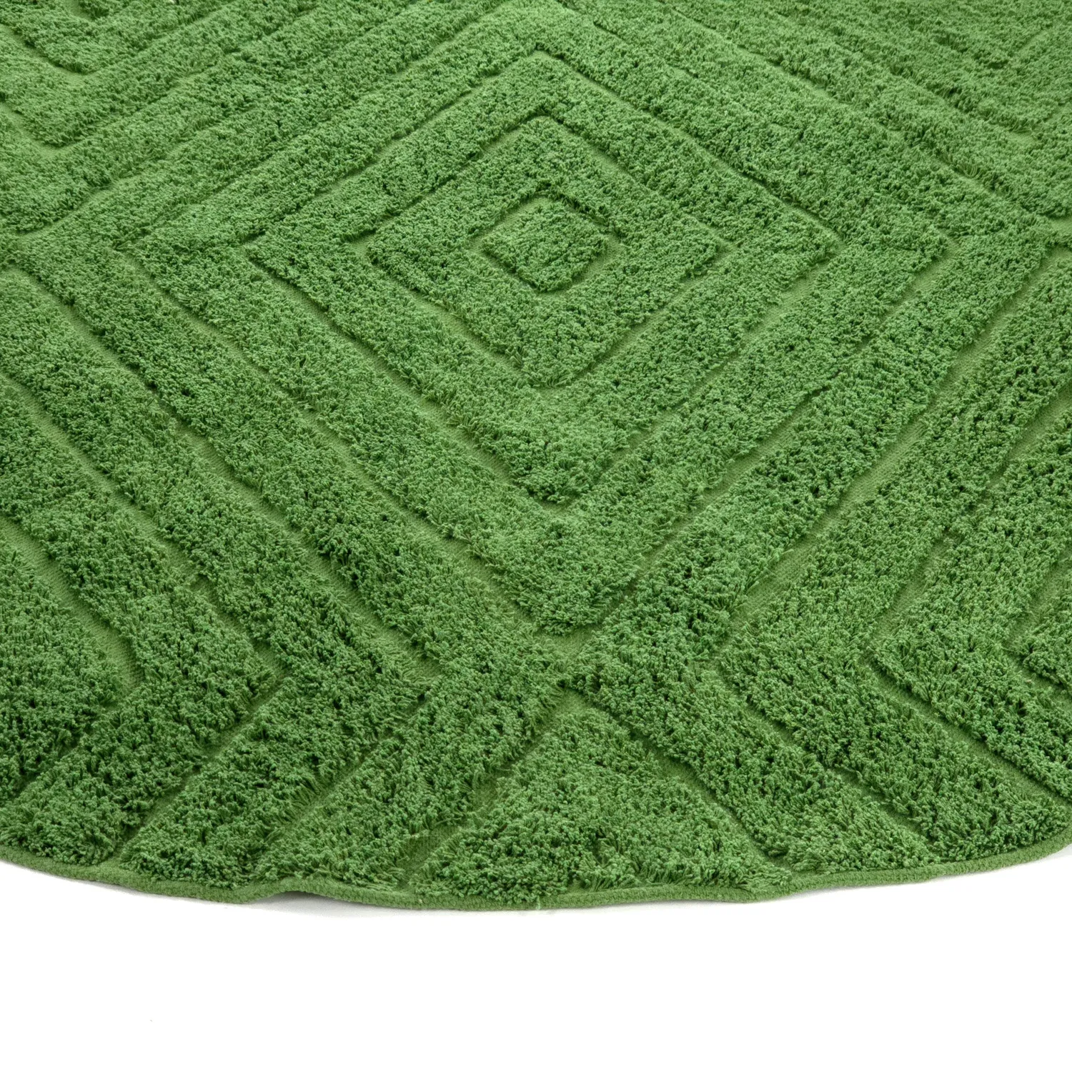 Runde Teppiche - Amberley Natural Cotton Shaggy (grün)