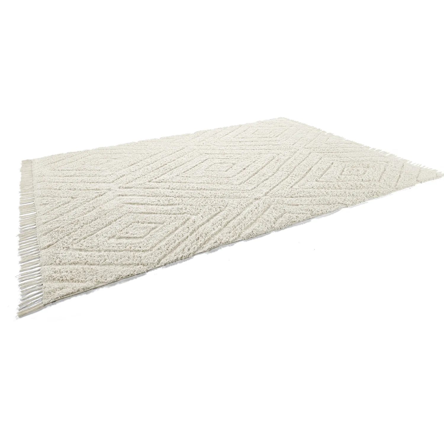 Tapis shaggy - Amberley Natural Cotton Shaggy (umazano bela)
