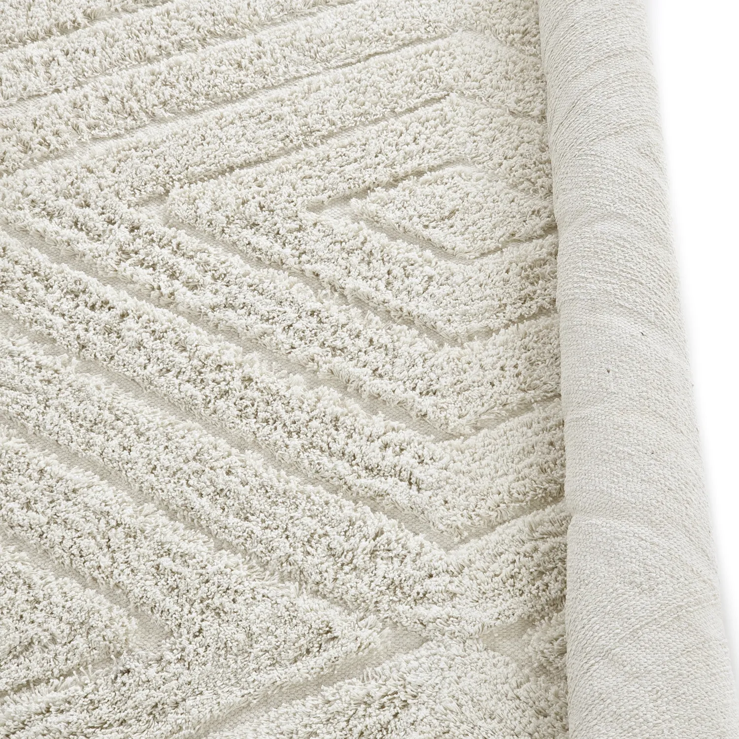 Runde Teppiche - Amberley Natural Cotton Shaggy (cremefarben)
