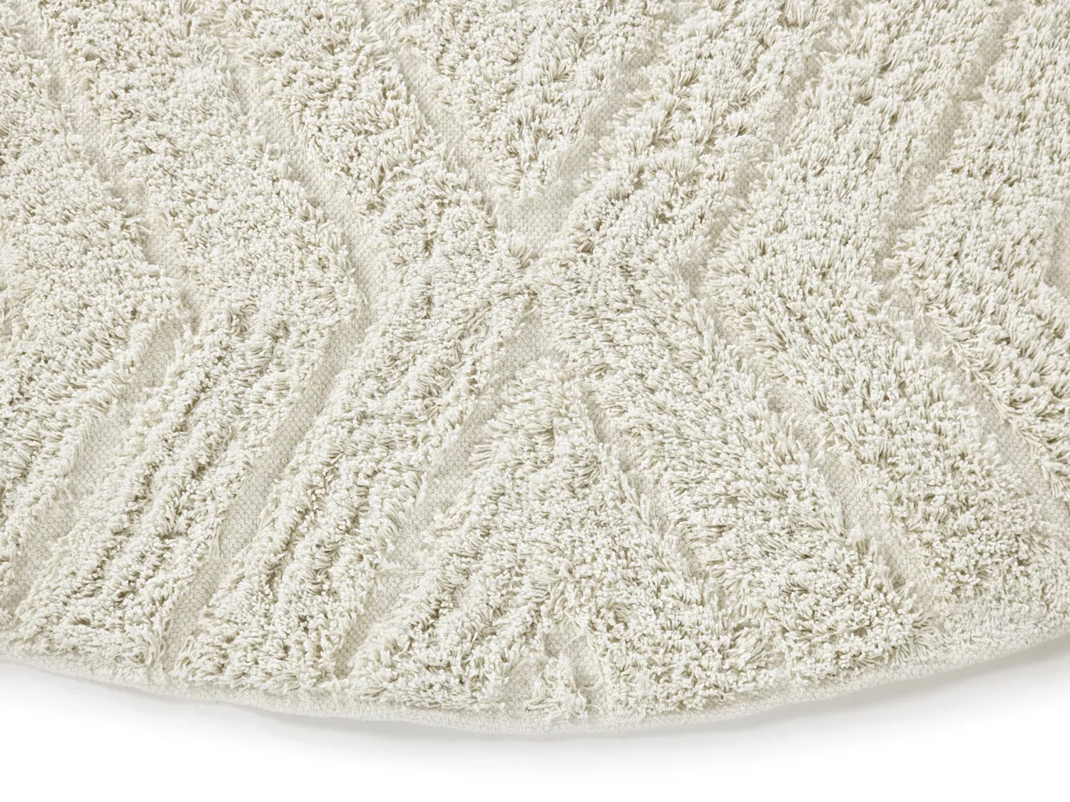 Runde Teppiche - Amberley Natural Cotton Shaggy (cremefarben)