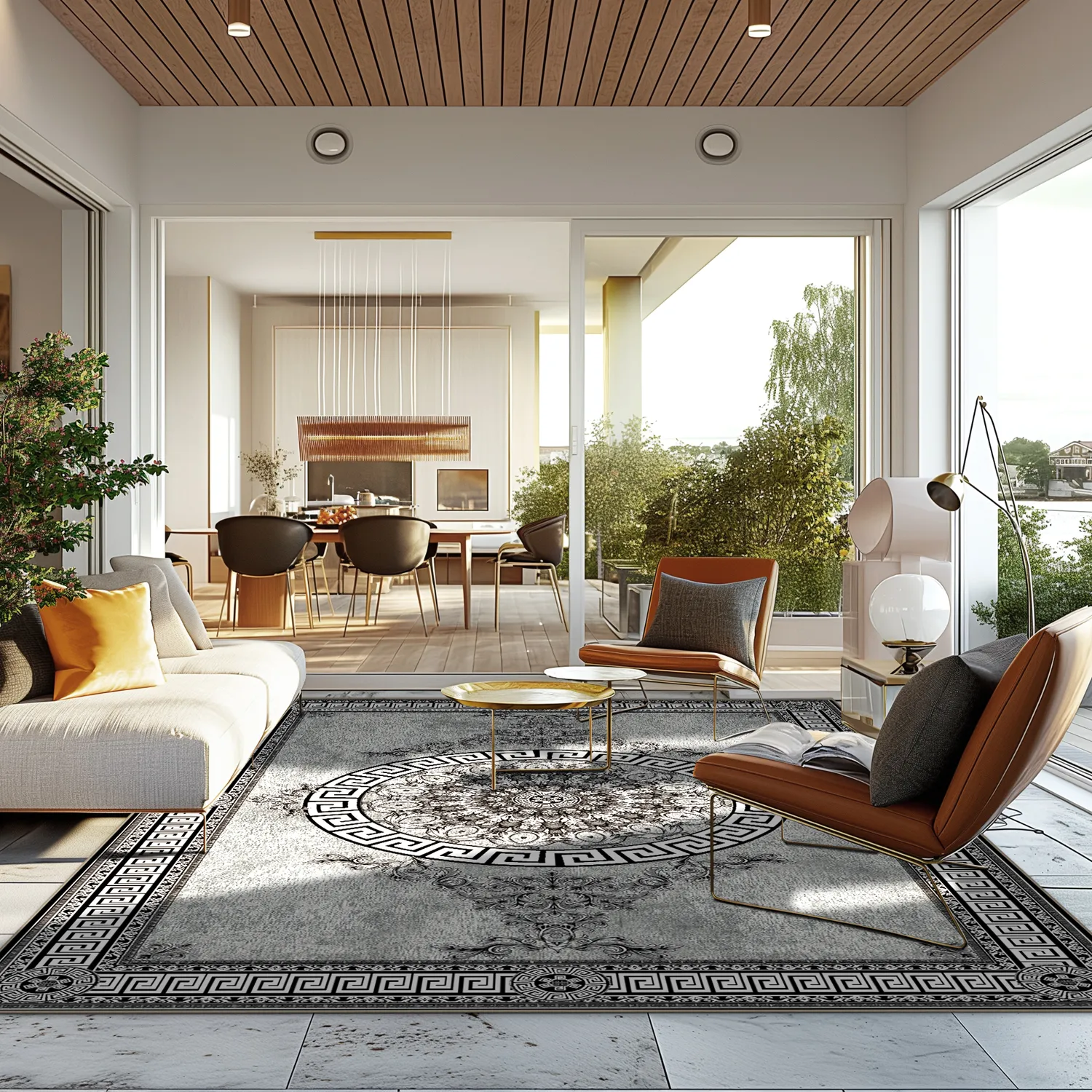 Wilton-Teppich - Amer (schwarz/weiß)