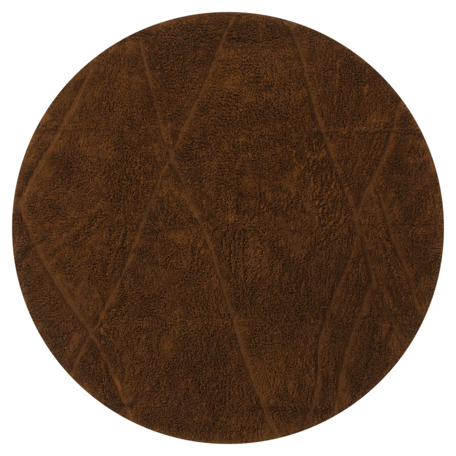 Runde Teppiche - Andrea Natural Cotton Shaggy (braun)