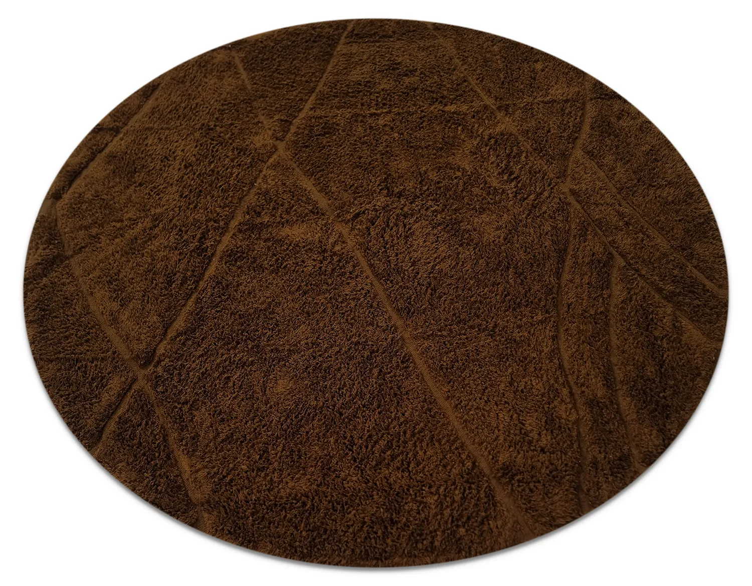 Runde Teppiche - Andrea Natural Cotton Shaggy (braun)