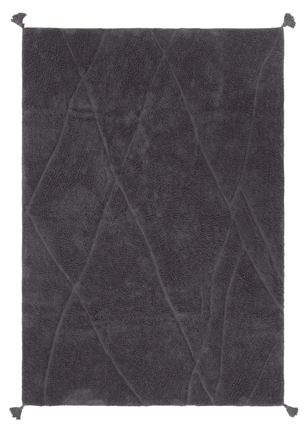 Tapis shaggy - Andrea Natural Cotton Shaggy (noir)