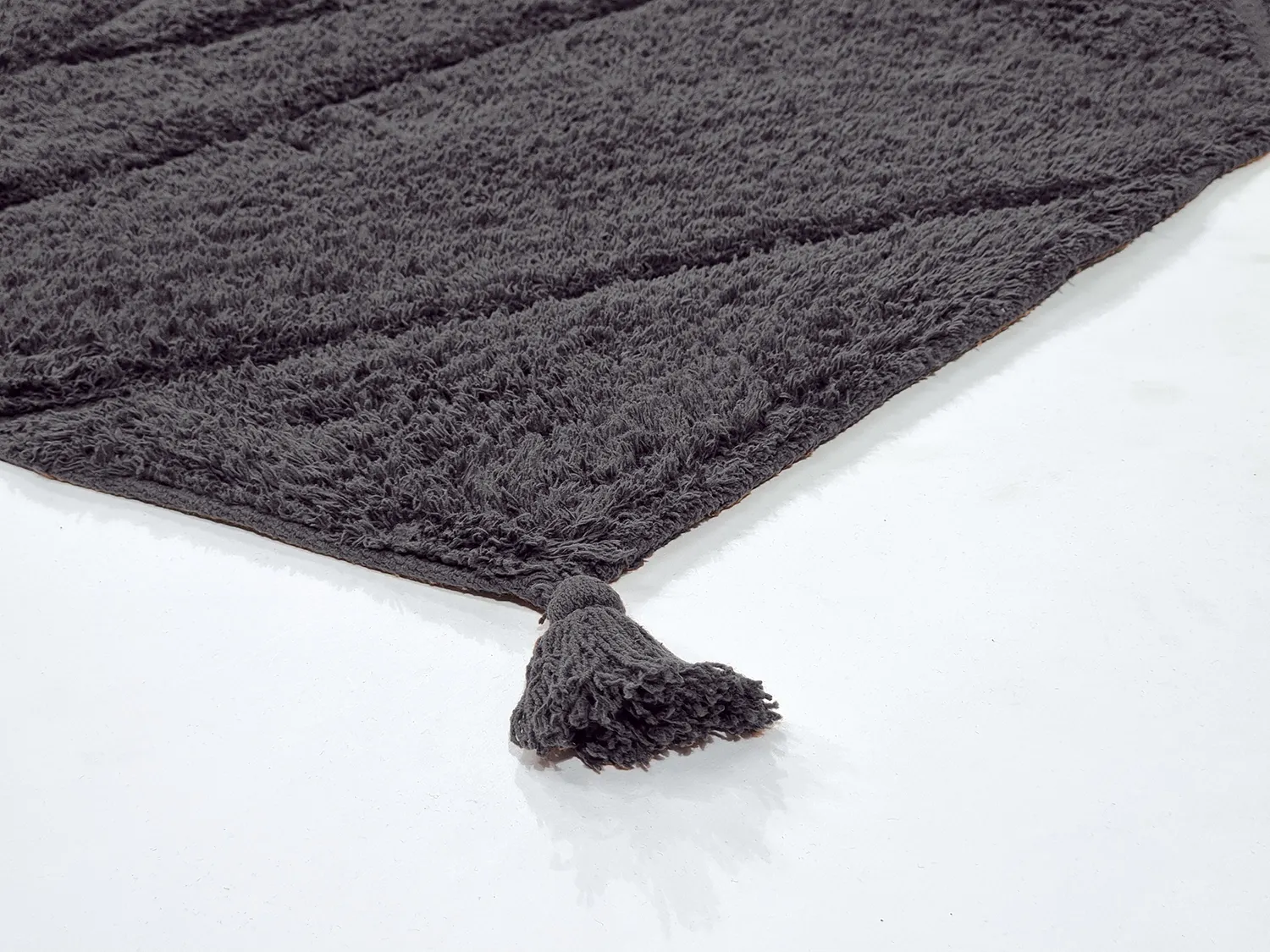Tapis shaggy - Andrea Natural Cotton Shaggy (noir)
