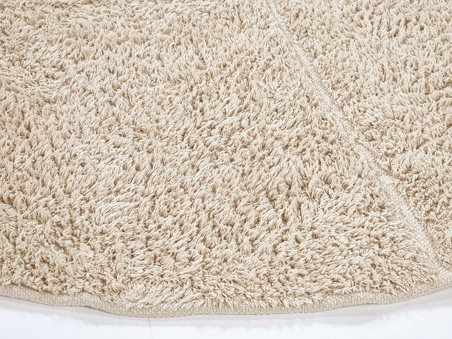 Runde Teppiche - Andrea Natural Cotton Shaggy (beige)