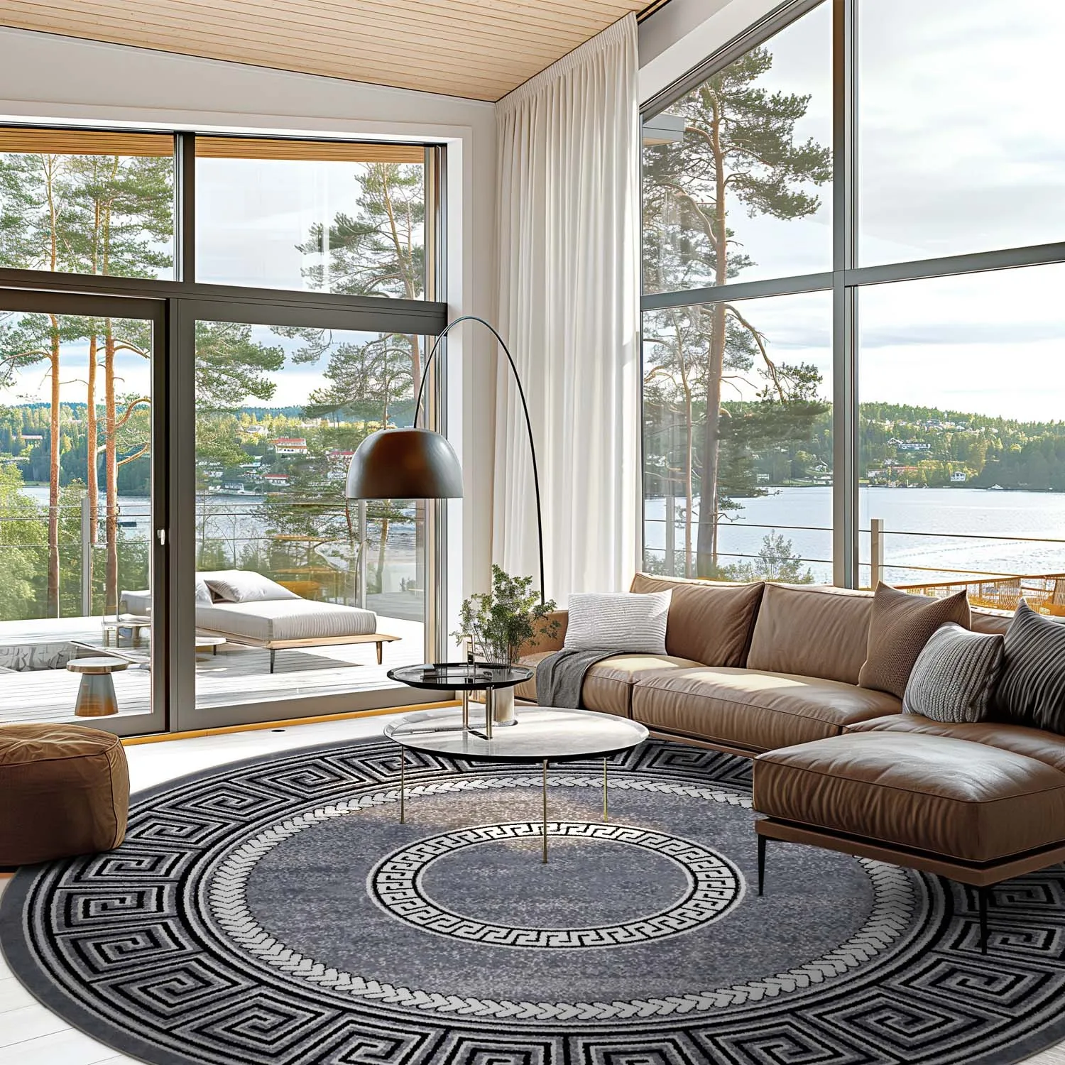 Rund Teppich - Ankara Versace (grau)