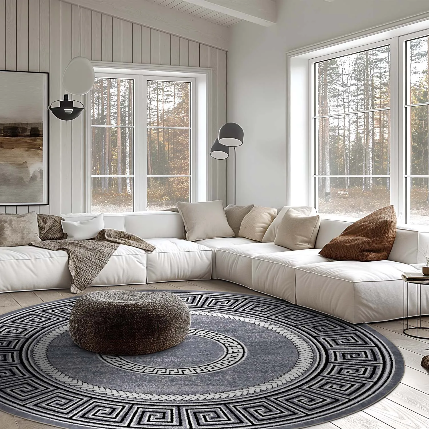 Rund Teppich - Ankara Versace (grau)